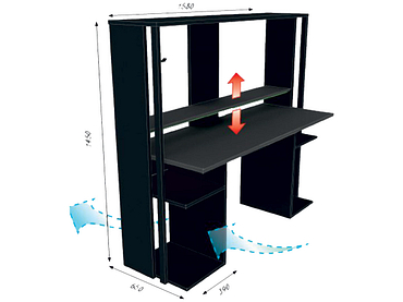 Gaming Schreibtisch STREAM grau anthrazit