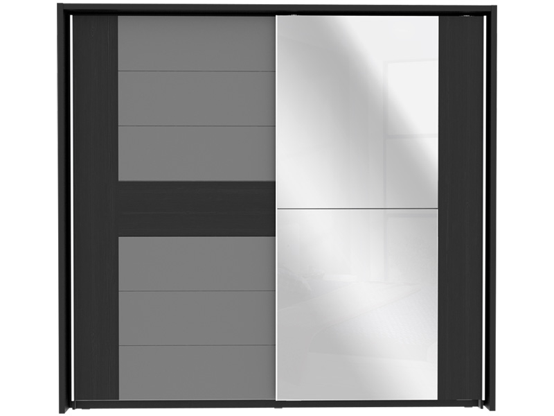 Armoire DOLCE BLACK 2 portes coulissantes chêne