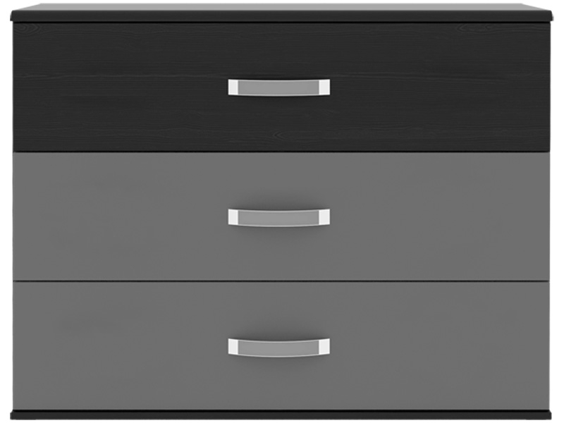 Commode DOLCE BLACK 3 tiroirs chêne