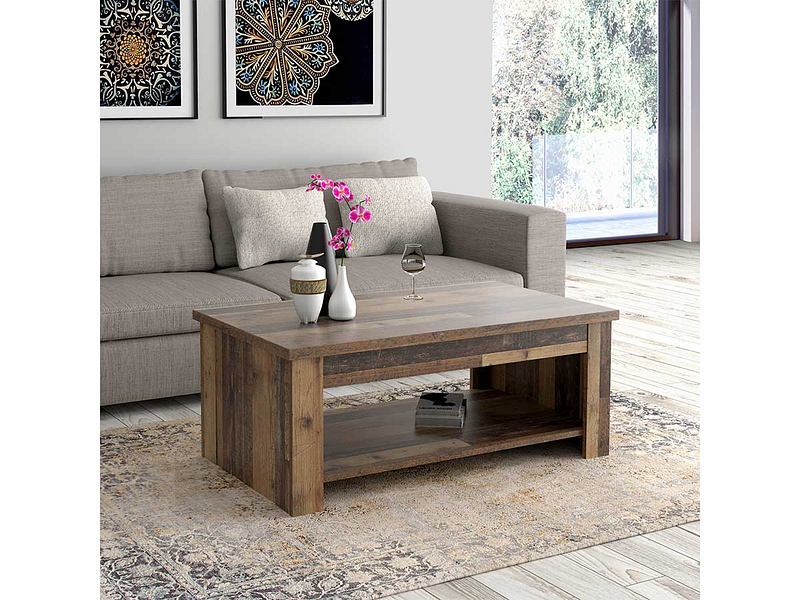 Table basse CLIF bois vintage