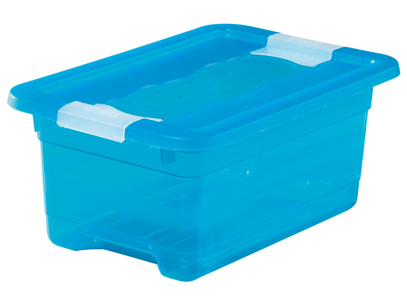 Boîte de rangement KRISTALLBOX bleu 19.5x29.5x12.5cm