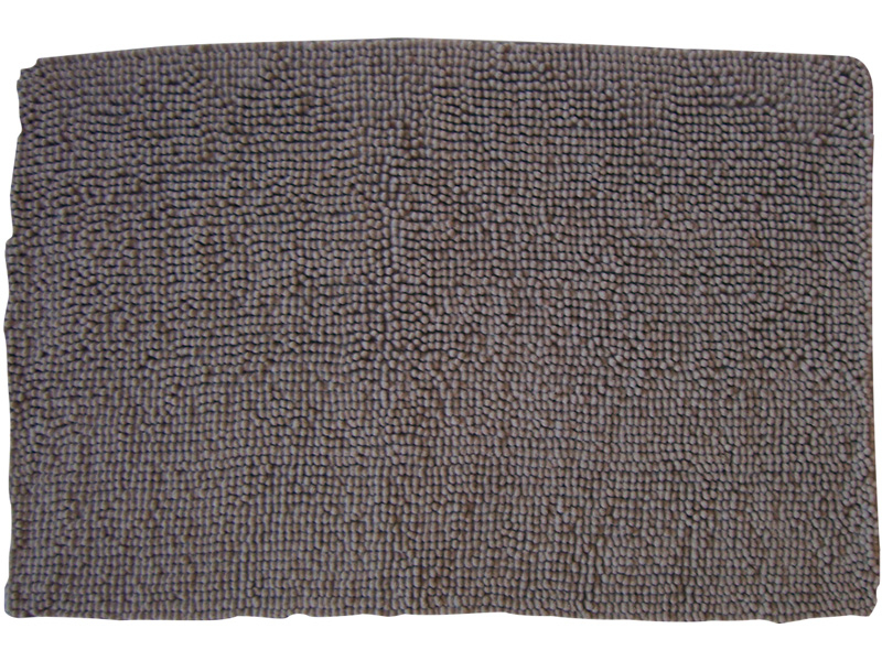 Tapis de salle de bain CHENILLE taupe 80x50cm