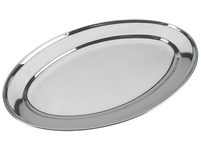 Plat de présentation inox gris