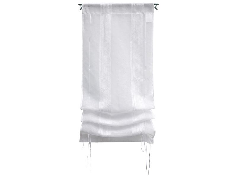 Voilage RAYURE 45x10cm polyester blanc