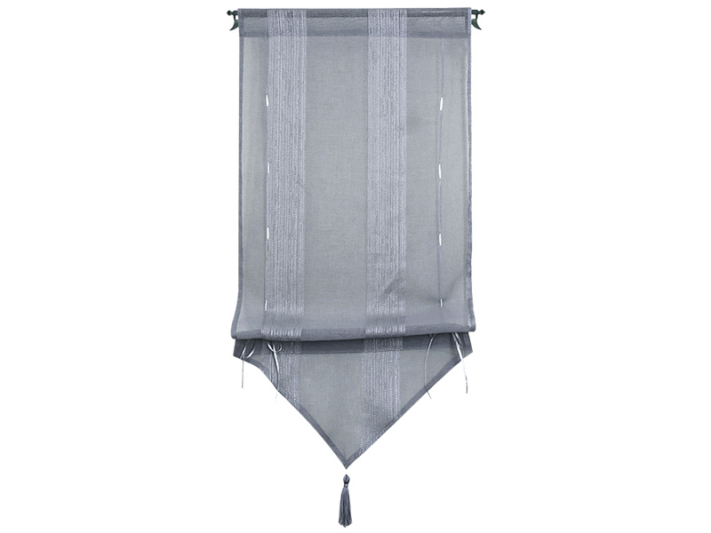Voilage RAYURE 45x90cm polyester gris