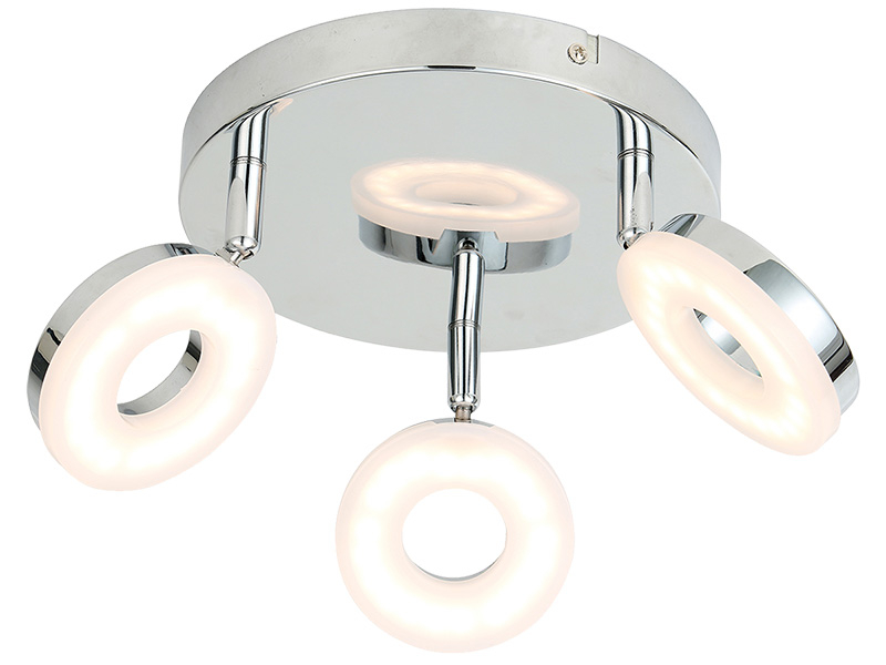 3 Spots LED ROUND Ø20cm 4W argenté
