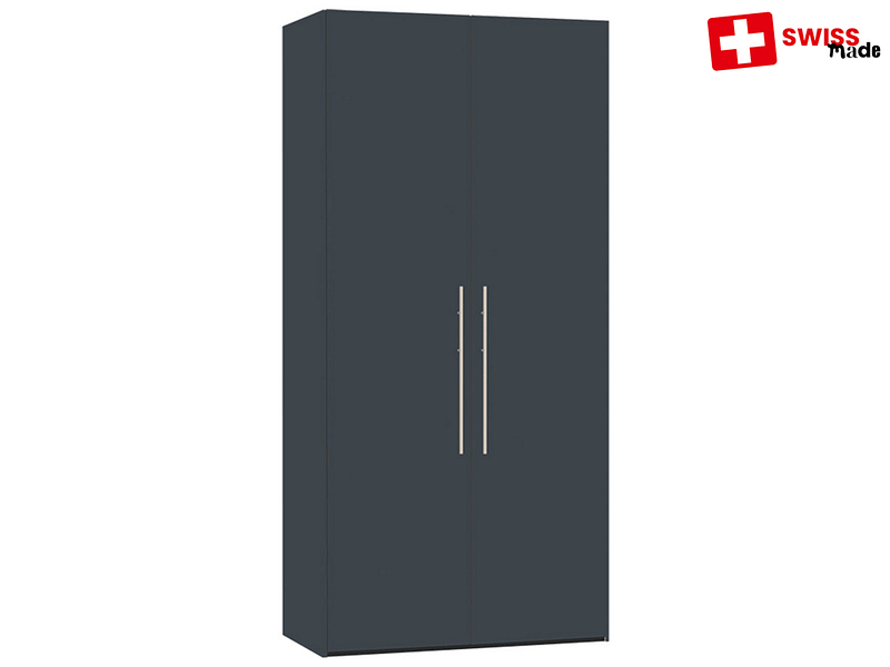Drehtürenschrank GLARIS 2 Dreh- und Schwebetüren grau