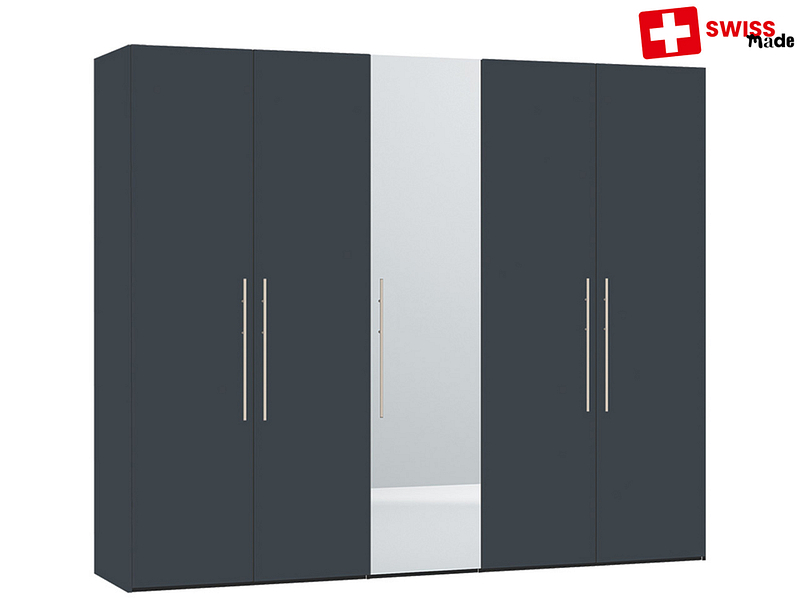 Drehtürenschrank GRANCHIA 5 Dreh- und Schwebetüren grau
