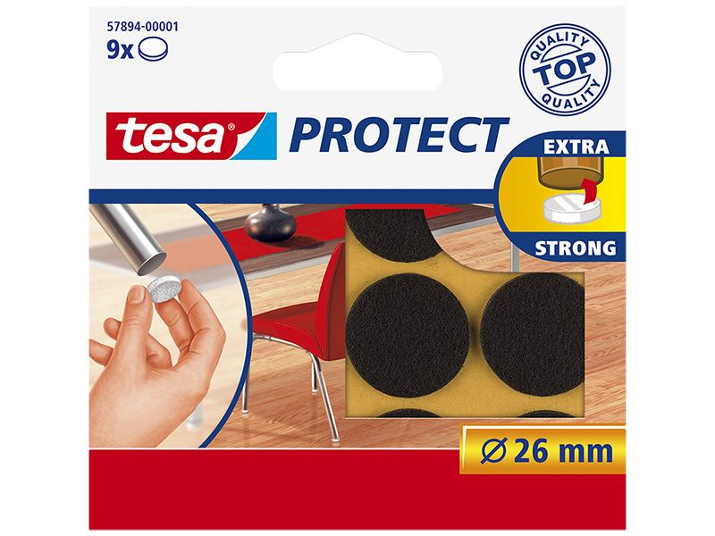 Filzgleiter TESA schwarz 2.6x2.6x0.5cm