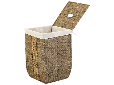 Wäschekorb TRAN natürlich,holz,weiss 39x39x58cm