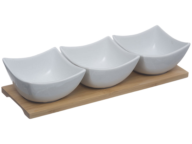 Set d'aperitivo LURA porcellana bianco,marrone