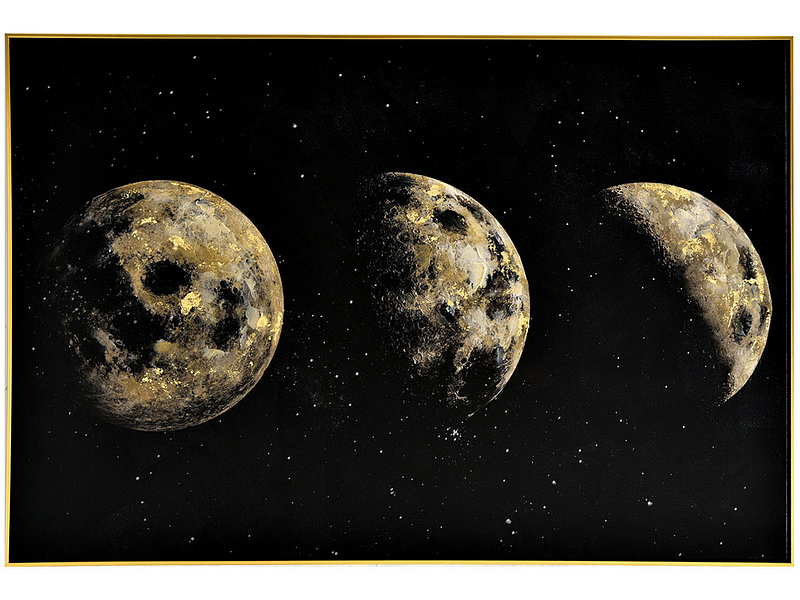 Toile peint main MOON 1 pièce