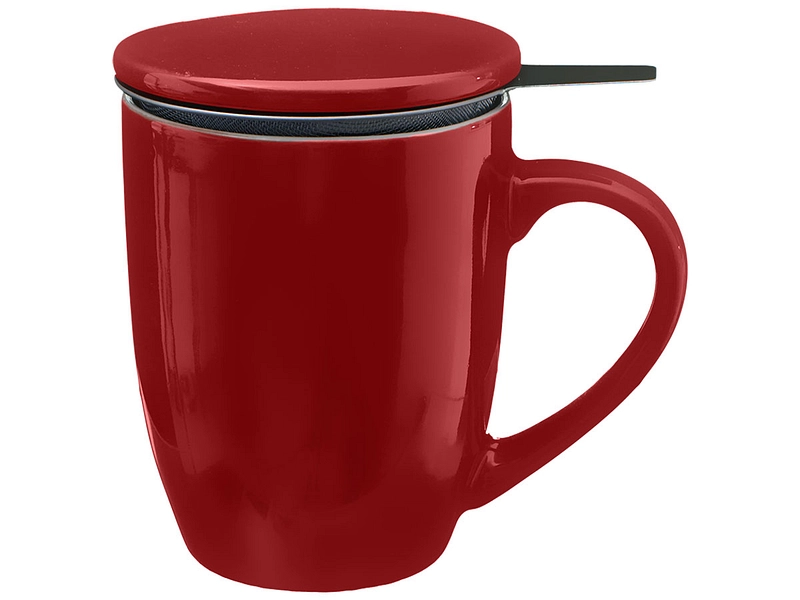 Mug filtre à thé ELSA Ø 12 cm porcelaine rouge