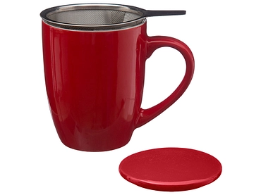 Mug filtre à thé ELSA Ø 12 cm porcelaine rouge
