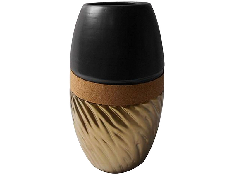 Vase VICTORE 13.6 cm x 13.6 cm x 23 cm schwarz