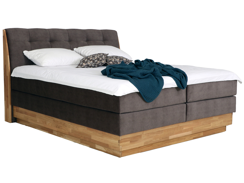 Boxspringbett ENGELBERG 200 cm x 200 cm braun