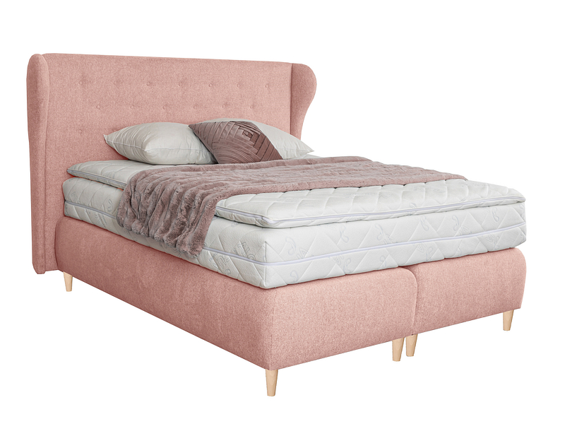Boxspringbett ZINAL 180 cm x 200 cm rosa