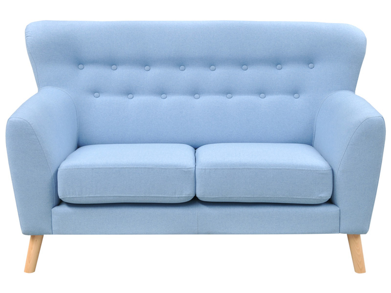2er Sofa LEEDS Stoff hellblau