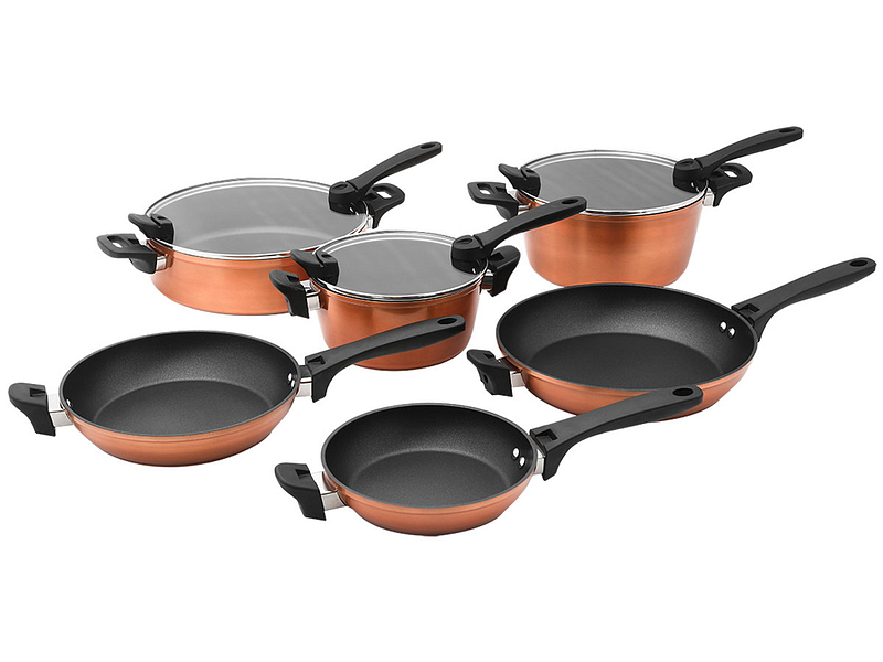 Kochset PERETTI aluminium kupferfarben