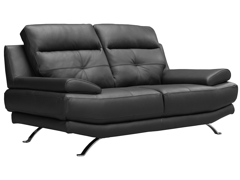 2er Sofa DERBY Echtleder schwarz