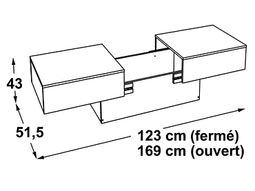 Salontisch CARLA 51.5 cm x 123 cm x 43 cm beton