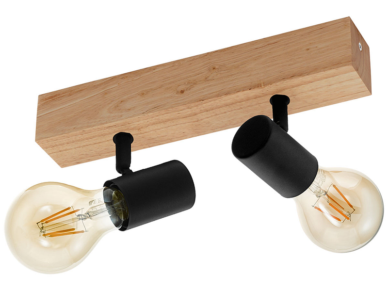 2 Spots FOWLER 31.8cm 60W holz