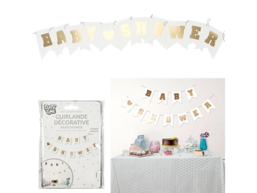 Baby Shower Banner CELEBRATION weiss