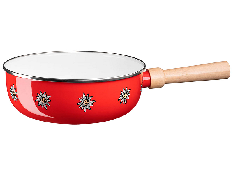 Fonduetopf EDELWEISS Ø23cm Emaille rot