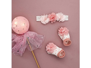 Stirnband und Socken-Set BAMBINI rosa