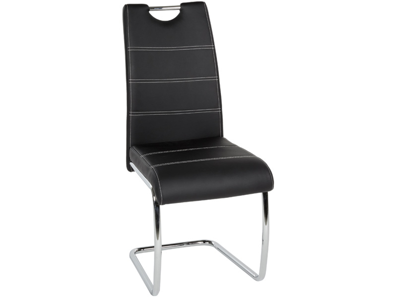 Stuhl FLORI Synthetisches Leder schwarz