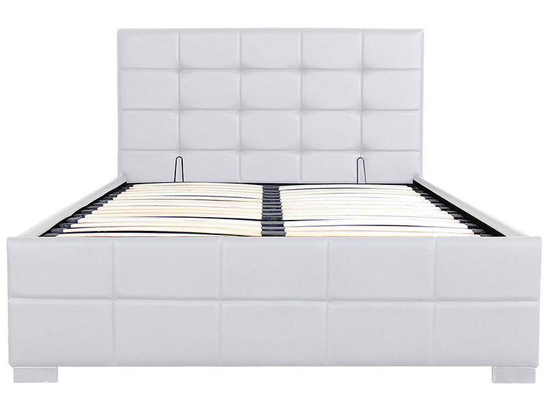 Bett MONZA WHITE 160x200cm Lederlook weiss