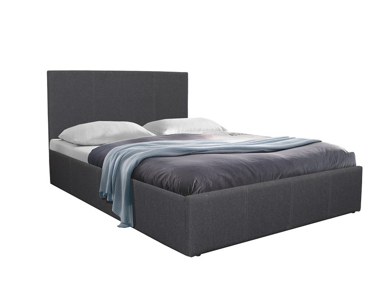 Bett ASTON 160x200cm Stoff grau